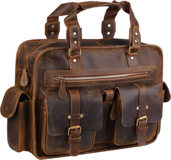 Only-Bags.Store Dryden Buffalo Aktentasche, Walnuss