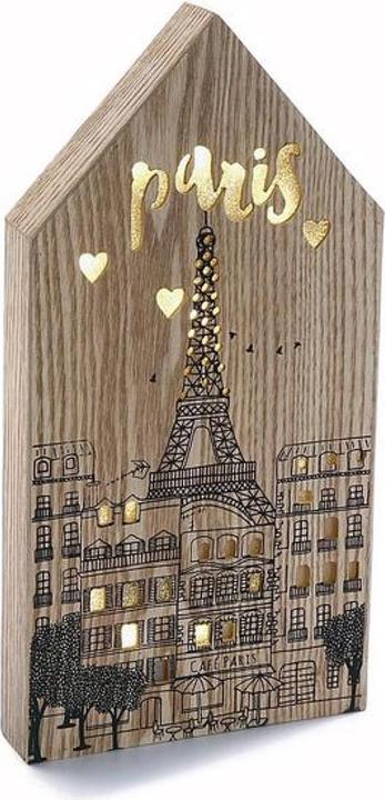 Produktbild Natura Punto Leuchtdekoration Paris, beleuchtete Häuser, Schrift, 3,5 x 34 x 17cm