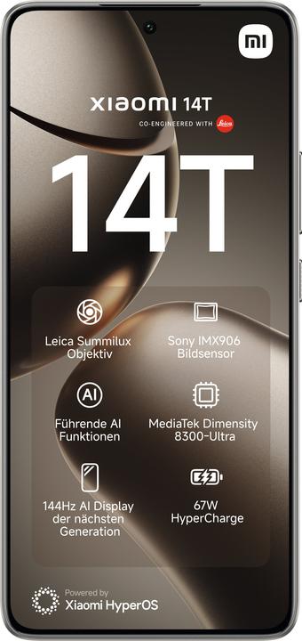 Immagine prodotto Xiaomi 14T (256 GB, Grigio Titano, 6.67", Doppia SIM, 50 Mpx, 5G)