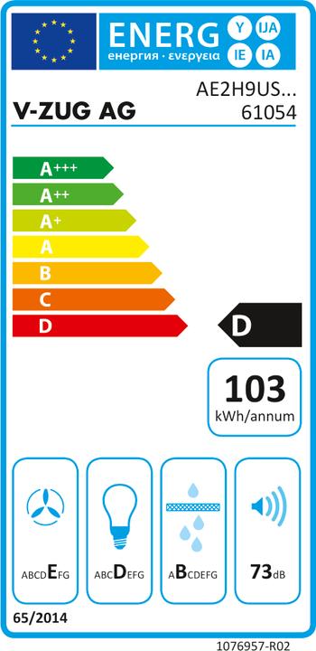 Energie-Label V-Zug Dunstabzug 6105400001 (Wandhaube)