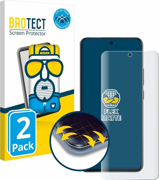 Produktbild BROTECT Fullscreen Schutzfolie Displayschutz Folie Matt Entspiegelungsfolie (2 Stück, Realme 12 Pro+)