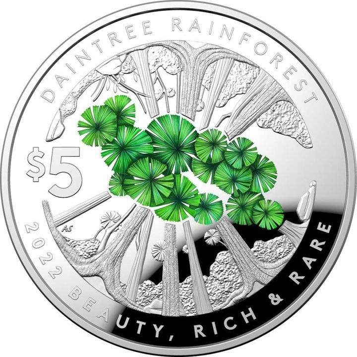 Royal Australian Mint Silber Daintree Rainforest 1 oz PP - gewölbte Prägung (999, 2022)
