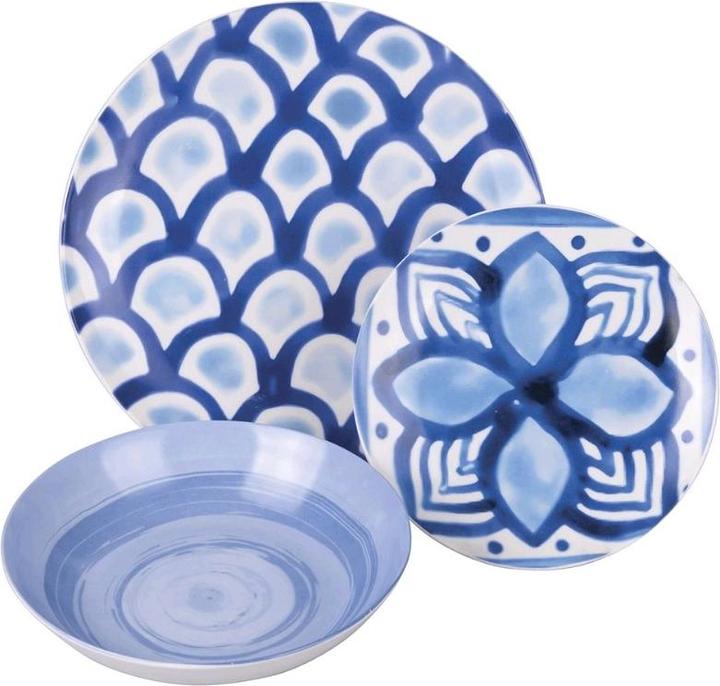 Villa D'Este Home Tivoli Aquazul Geschirrset aus Porzellan 18tlg (18 Piece)