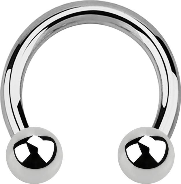 Produktbild Star Piercing Circular Barbell Innengewinde silber mit zwei Kugeln (ohne Messing, Chirurgenstahl 316L)