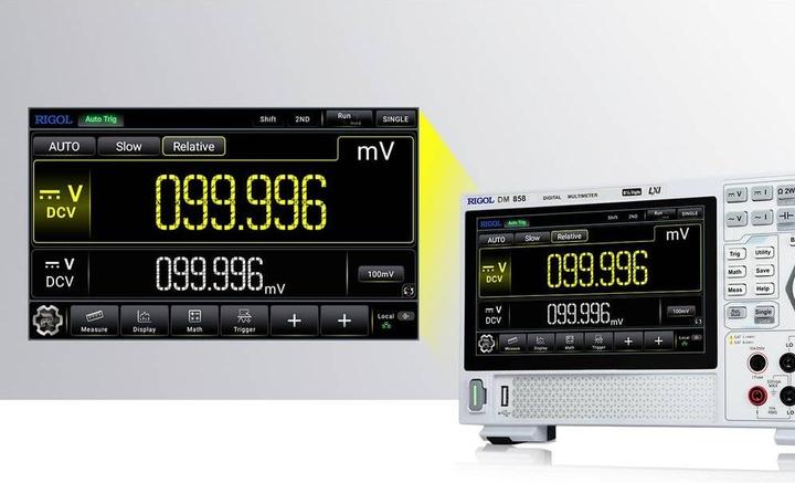 Immagine prodotto Rigol DM858 Multimetro da tavolo digitale CAT I 1000 V, CAT II 300V Display (conteggi): 500000 (CAT I 1000V, CAT II 300V)