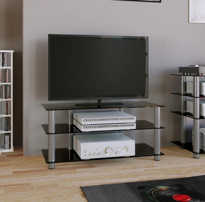 Produktbild VCM Netasa Schwarzglas (95 x 40 x 45 cm)
