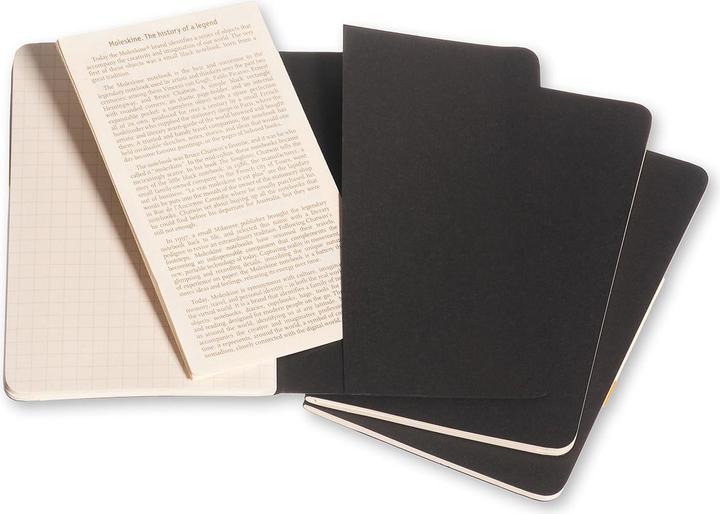 Actual product image Moleskine Cahier Pocket Set of 3 (A6, Checked, Hardcover)