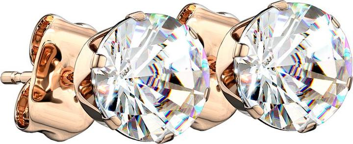 Immagine prodotto Star Piercing Orecchini a perno in oro rosa con cristallo rotondo in argento (Acciaio chirurgico 316L)