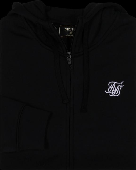 Actual product image Siksilk Hoodie Black Essential Zip Through Funnel Hoodie (XL)