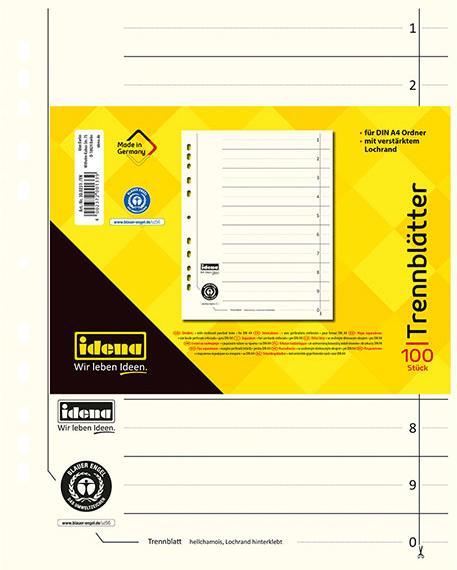 Image du produit Idena Intercalaires carton A4 chamois 100 pièces