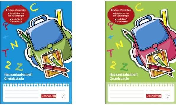 Immagine prodotto 1046807 Libretto dei compiti (A5, 48 fogli, scuola primaria, con copertina, 2 disegni) (A5, Rigatura speciale)