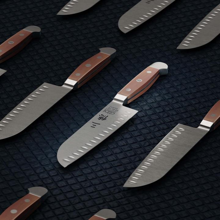 Image du produit Güde Couteau Santoku, Kulle, série Alpha, manche en poirier (18 cm)