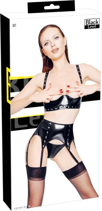 Actual product image Black Level Vinyl Shelf Bra Set M (M)