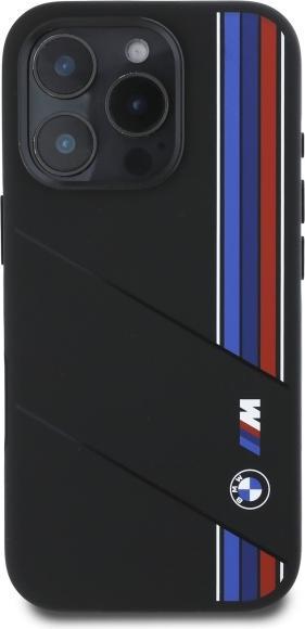 Actual product image BMW BMHMP16X23SCUK iPhone 16 Pro Max 6.9" czarny/black hardcase Silicone Cut Tricolor Lines Mag (Apple iPhone 16 Pro Max)