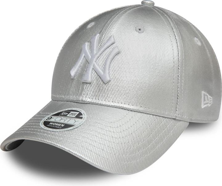 Actual product image New Era 9Forty Damen Cap - METALLIC DENIM NY Yankees silber