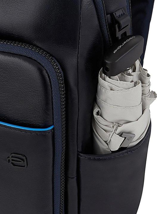 Actual product image Piquadro Blue Square - Laptop backpack with iPad® compartment, RFID blocker (16 l)