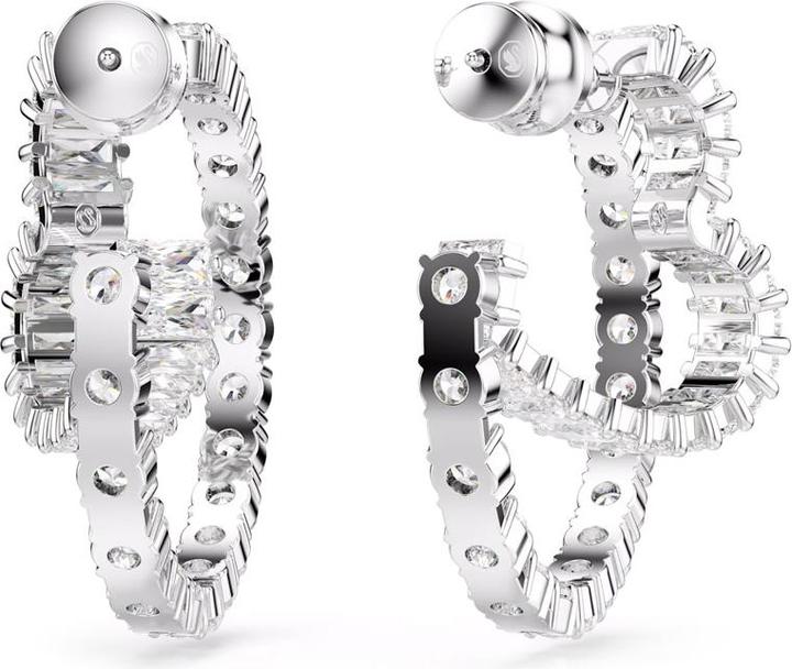 Produktbild Swarovski Matrix Kreolen Verschiedene Schliffe Herz Weiss (Swarovski Metall)