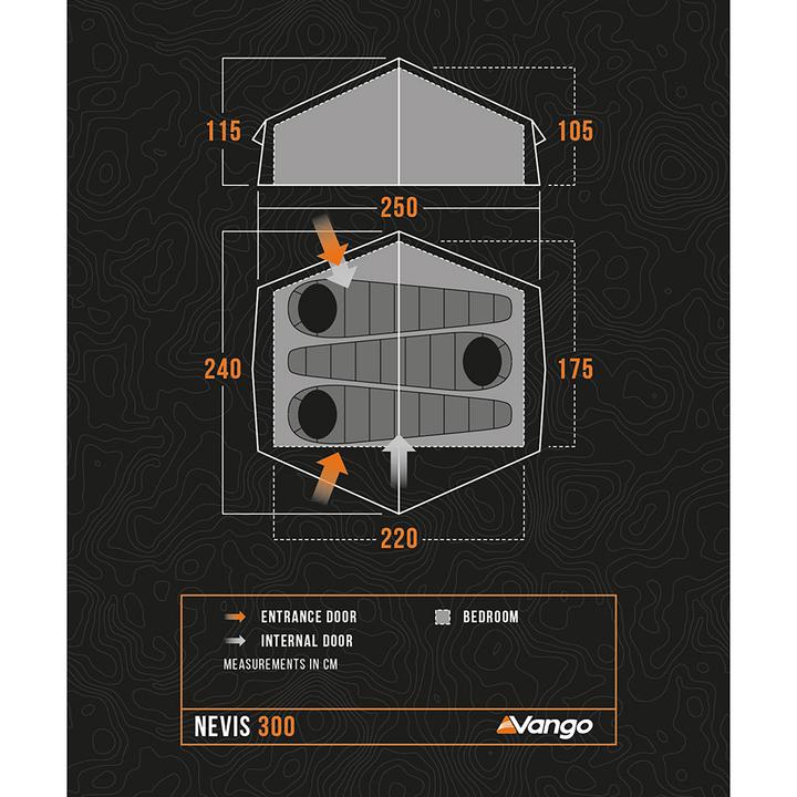 Actual product image Vango Nevis 300 (Tunnel tent, 2.50 kg, 3 persons)