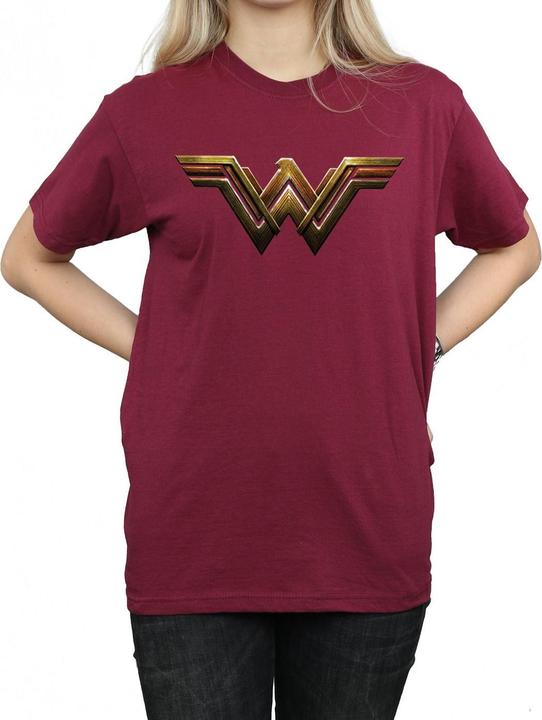 Actual product image Wonder Woman Womens/Ladies Logo Cotton Boyfriend T-Shirt (XXL)