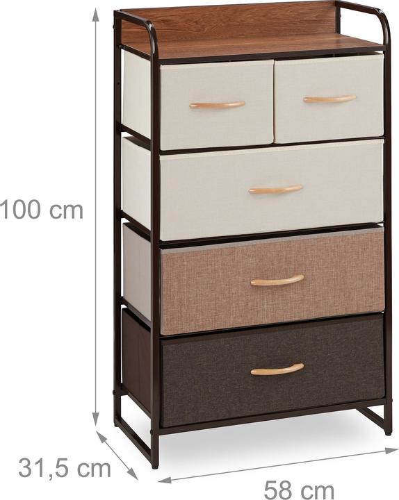 Actual product image Relaxdays Schubladenschrank (58 x 31.5 x 100 cm)