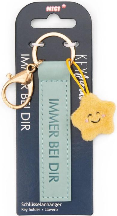 Produktbild Magni NICI Schlüsselanhänger Immer bei dir Kunstlederband mit Stern türkis 10cm