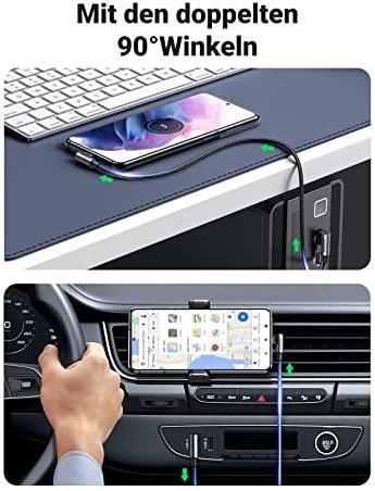 Actual product image Ugreen USB-C angled to USB-A 2.0 angled 3A data cable (2 m, USB 3.0)