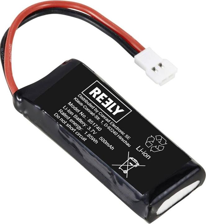 Reely Modellbau-Akkupack (LiIon) 3.7 V 500 mAh Zellen-Zahl: 1 Softcase Flachste (3.70 V, 500 mAh)