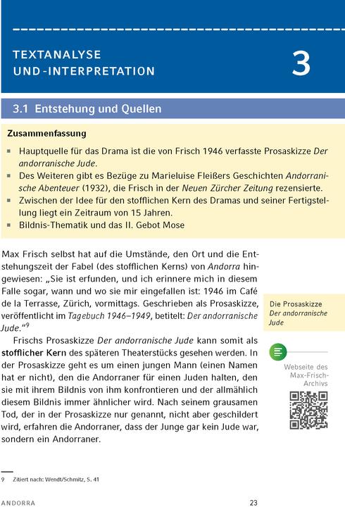 Actual product image Andorra von Max Frisch - Textanalyse und Interpretation (German, Max Fresh, Bernd Matzkowski, 2024)