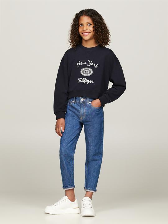 Produktbild Tommy Hilfiger Kids NY Geborduurde Sweater - Girls - Blauw - 8 jaar (8)