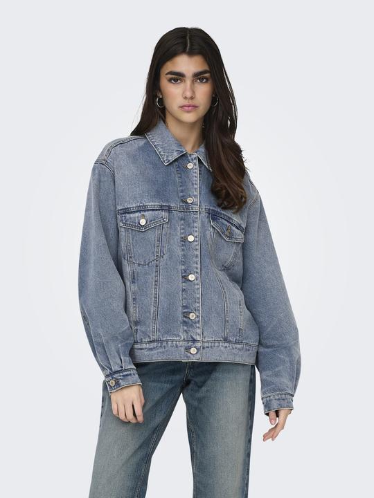 Produktbild Only Fly-Away Kragen Ärmelbündchen mit Knopf Jacke Jeansjacke (XL)