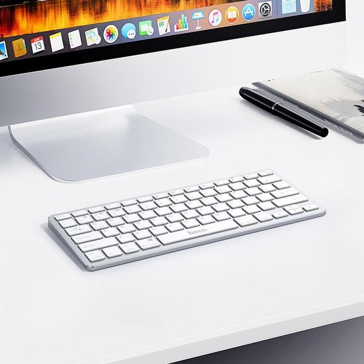Image du produit Hoco Headphone with microphone EOL wireless keyboard QWERTY GM32 silver (ING. Int., Filaire)