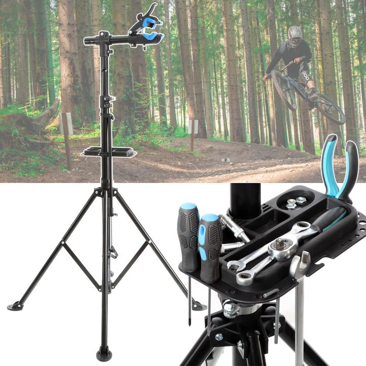 Image du produit Wiltec Béquille de réparation pivotante à 360° 30kg Béquille de montage vélo réglable