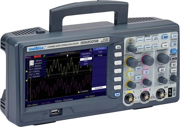 Actual product image Metrix DOX2025B Digital Oscilloscope 20MHz 2-Channel 50 GSa/s 32 kpts 8 Bit Digital Memory (DSO) 1pc. (CAT II 300V)