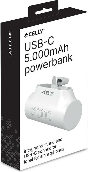 Actual product image Celly PowerBank Compact Usb-C 5000mAh (5000 mAh, 10.50 W)