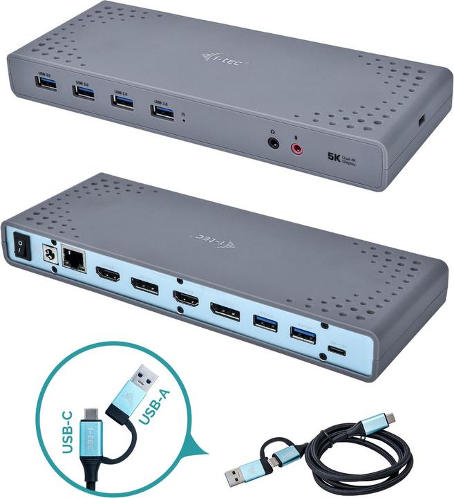 Actual product image i-tec USB 3.0 / USB-C Dual 4K Dock (USB-C, 6 Ports)
