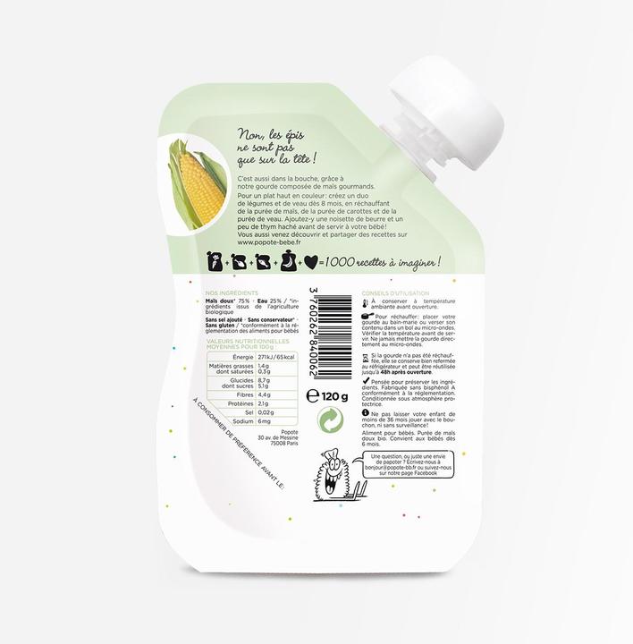 Image du produit Popote Quetschie Mais BIO (120 g)