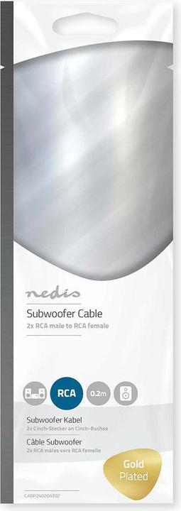 Produktbild Nedis Subwoofer-Kabel 2 x Cinch-Stecker - Cinch-Buchse 0,2 m (0.20 m, Cinch)