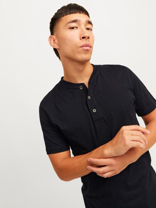 Actual product image Jack & Jones Single-coloured Grandad collar T-shirt T-shirt (L)