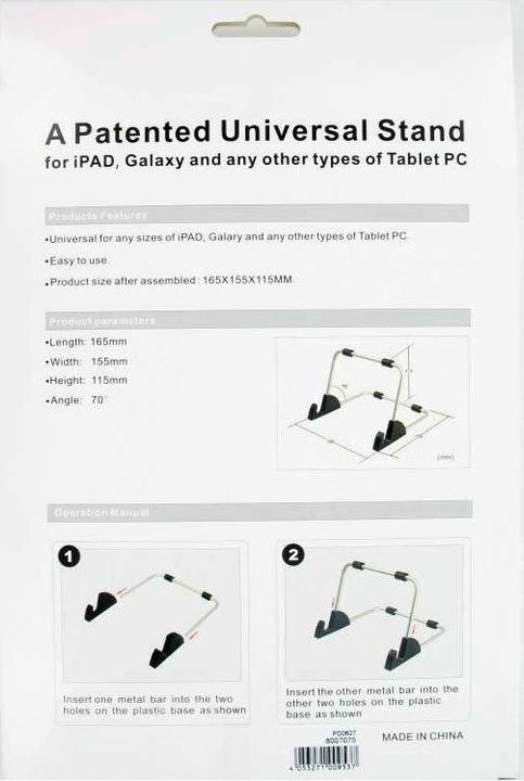 Image du produit AccuCell Support de bureau universel pour tablettes, tablette PC iPad, Apple iPod 2, Samsung Galaxy Tab