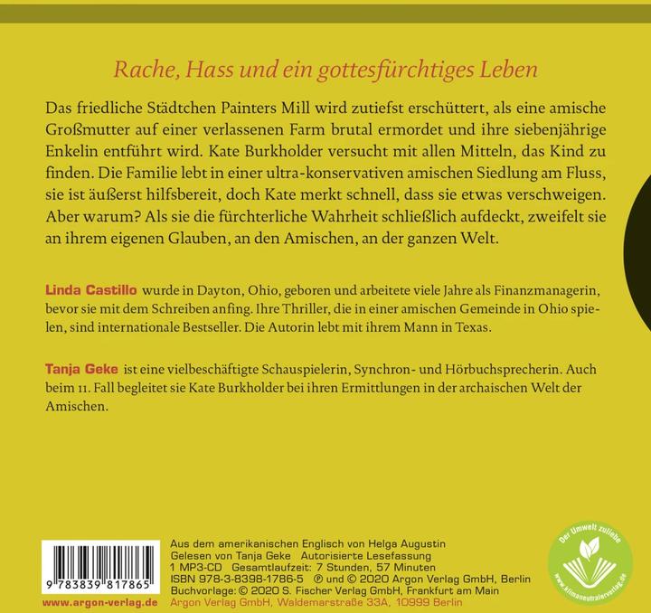 Produktbild Quälender Hass (Linda Castillo, Tanja Geke, Helga Augustin, Deutsch)