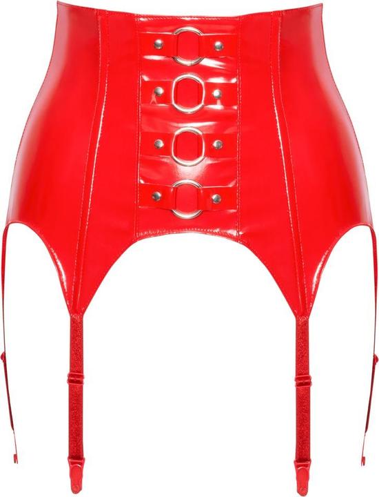 Actual product image Black Level Vinyl Suspender Belt (M)