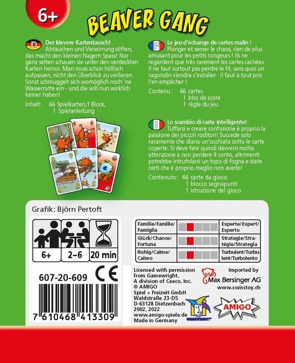 Nutritional values and ingredients Amigo Beaver Gang Beaver Gang (German, French, Italian)