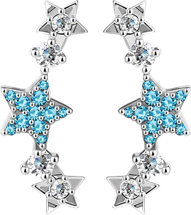 Immagine prodotto Star Piercing Orecchino Ear Climber in argento con cristalli a forma di stella, acqua