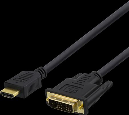 Image du produit Deltaco Câble HDMI vers DVI 3m Full HD svart (3 m, HDMI)