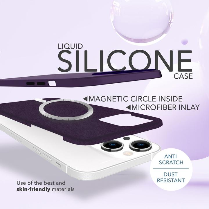 Image du produit Nalia Liquid Silicone Housse avec fonction MagSafe & 2x verre de protection d'écran (Apple iPhone 14)