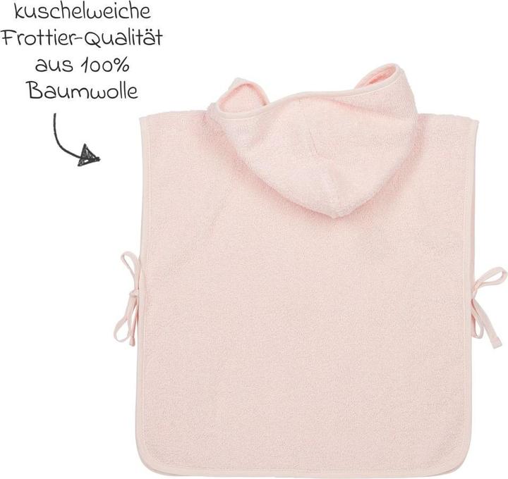 Actual product image Meyco Terry towelling bath poncho 1-3 jaar soft pink