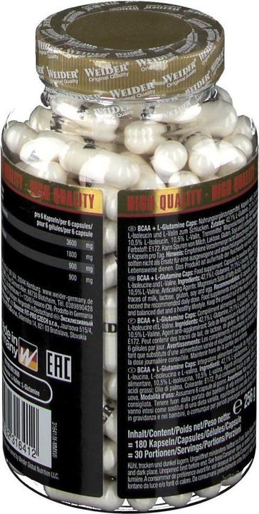 Immagine prodotto Weider BCAA L-Glutamine (180 Pezzo/i, Pillole, 256 g)