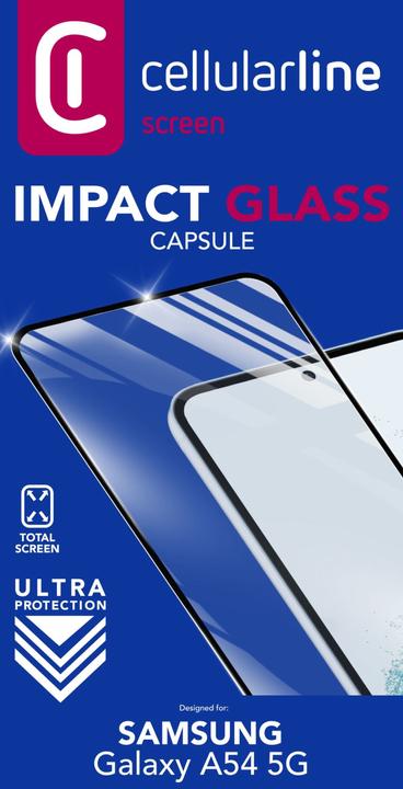 Actual product image Cellularline Protective Glass Galaxy A54 5G TEMPGCABGALA54K Impact Glass for Galaxy A54 5G (1 Piece, Samsung Galaxy A54 5G)