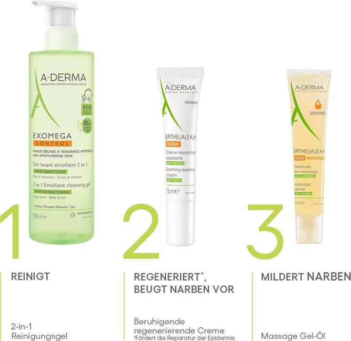 Produktbild A-Derma A derma Epitheliale A h Ultra Cra me Ra c paratrice (Haarpaste, 15 ml)
