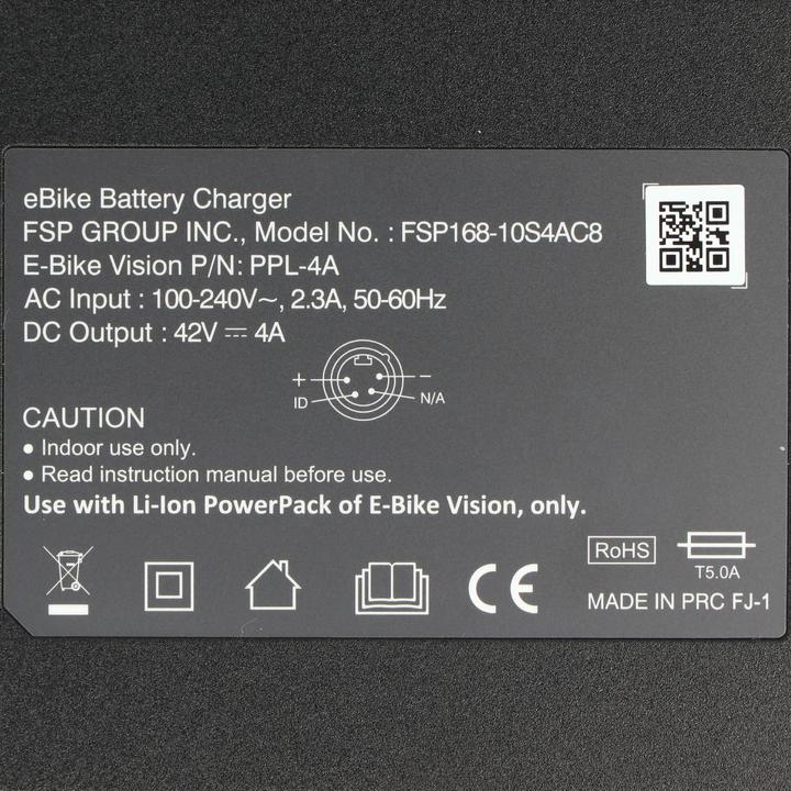 Actual product image E-Bike-Vision Charger 4A / 36V Bosch, Panasonic and Gazelle (E-bike charger)